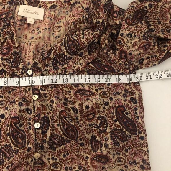 Cleobella Samara Paisley Organic Cotton Button Down Blouse Size XS - Picture 14 of 15
